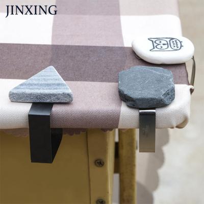 China Eco - Friendly Custom Marble Stainless Steel Decor Tablecloth Clips For Party Camping Wedding for sale