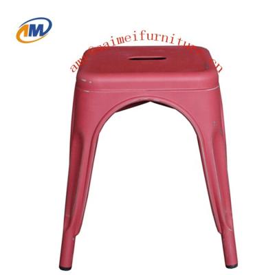 China Factory Price Modern Simple Style 18 Inches Metal Bar Stool Colored Iron With Square Top for sale