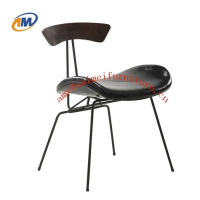 China Adjustable (Height) Customized Special Creative Metal Iron Chair With Soft Leather Seat for sale