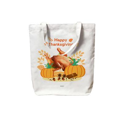 China 8oz Canvas Handled Logo Organic Thanksgiving Day Cotton Customized Cheap Tote Shopping Packing Bags Animal Printed for sale