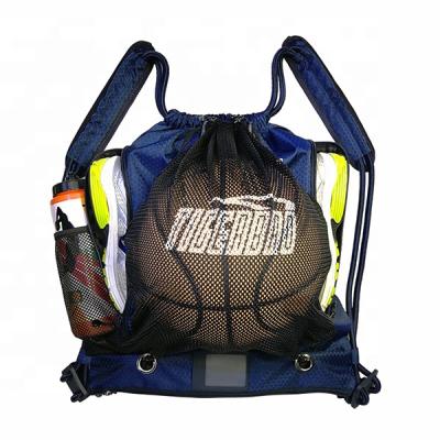 China Custom Waterproof Drawstring Football Bag Basketball Backpack With Detachable Mesh Bag Draw String Waterproof Sports Backpack for sale