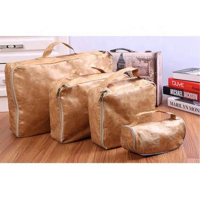 China 4-piece Set Unique 4pcs Travel Waterproof Bag Foldable Organizer Set Packing Cubes Set Tyvek Paper Bag for sale