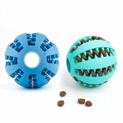 China Indestruct Viable Natural Custom Clean Teeth Para Perro Dog Play Interactive Training Toy Add Food Hard Chew Rubber Ball for sale