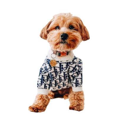 China Wholesale Custom Logo Viable Popular Designer Branded Fashion Soft Knitted Warm Jumper Wool Clothes Cute Pet Cat Puppy Sweater for sale