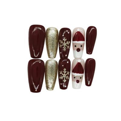 China Eco-friendly ABS Finger Nail Artificial Fingernails Faux Ongles Fake Nails Press Private Label Luxury Long Coffin Press On Nails for sale