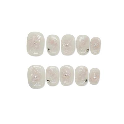 China Eco-friendly ABS Finger Nails Press-on nails Artificial Fingernails Long Coffin Press On Nails for sale