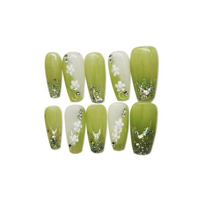 China Eco-friendly ABS Finger Nails Press-on nails Artificial Fingernails Long Coffin Press On Nails for sale