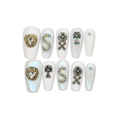 China Eco-friendly ABS Finger Nails Long Coffin Press On Nails Faux Ongles Fake Nails Press Private Label Luxury Artificial Fingernails for sale