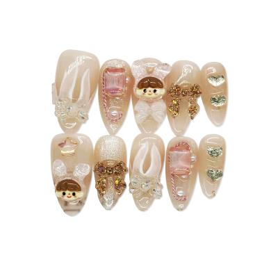 China Eco-friendly ABS Finger Nails False Nails  Long Coffin Press On Nails Faux Ongles Artificial Fingernails for sale