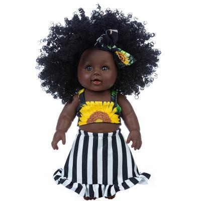 China Original Wholesale Original Design 12 Inch Plastic Realistic Afro Black Baby Doll TOY For Kids for sale