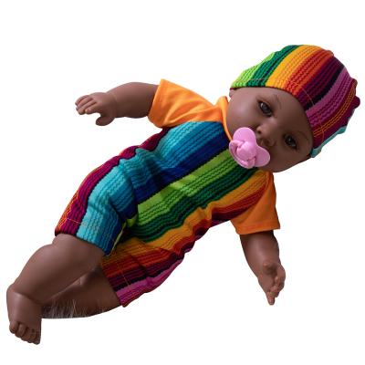 China MODEL TOY Custom 16 inch Vinyl Reborn Baby Toy Doll Black Skin American African Doll for sale