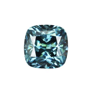 China 2021 Fire Cushion For Sale New Model Color Play Or Cut Lab Created Ghost Blue Moissanite Diamond Gemstone for sale