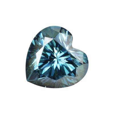 China Blue Heart Cut Color Game or Fire Color Moissanite Synthetic Loose 2ct Loose Diamonds 8x8mm Lab Created Moissanite Gemstone for sale