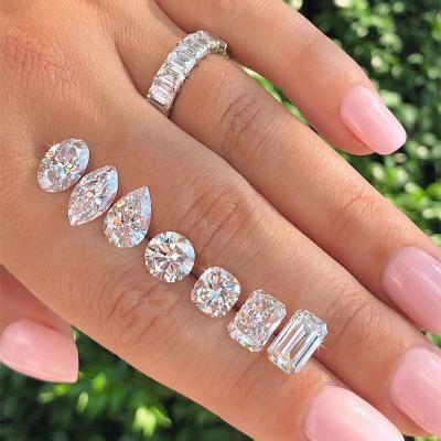 China Color Play Or Fire Cut Pear Fancy Oval Shape Brilliant Moissanite Stone Price Per Carat for sale