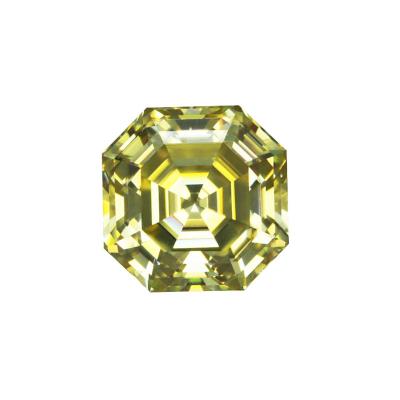 China Fire Premium Yellow Moissanite Diamond Asscher Cut Price Per Loose Color Or Carat for sale