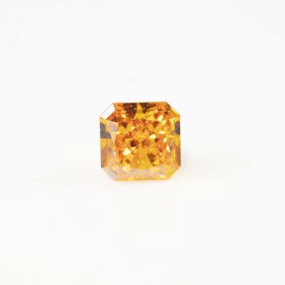 China Best Selling Moissanite Game or Color Fire Moissanite Loose Diamond Orange Assscher Reduced Price for sale