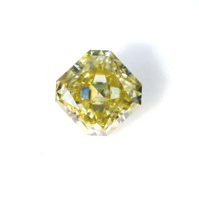 China Latest color game or fire hotsale HPHT lab developed moissanite yellow diamond asscher cut carat HPHT diamond E-SI1 for jewelry for sale