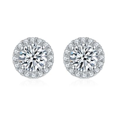 China CLASSIC Seller 925 Sterling Silver White Diamond Moissanite Earrings High Quality Gold Plated Earings for sale