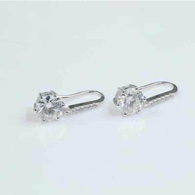 China CLASSIC Ready To Ship Jewelry 0.5 Carat 5mm Moissanite S925 Sterling Silver Loose Stud Earrings for sale