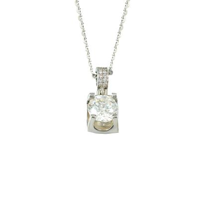 China CLASSIC Ladies Necklace Jewelry 925 Sterling Silver Moissanite Necklace for sale