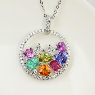 China CLASSIC Birthday Gift Female Inlaid D Color Moissan Diamond Pendant Can Be Customized s925 Sterling Silver Necklace for sale