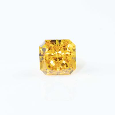 China Fire factory direct sale asscher cut CZ Zircon factory price color set or yellow zircon for sale