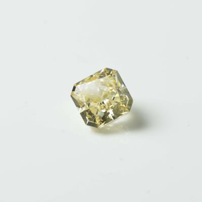 China Color Set Or Fire All Sizes EQ Grade CZ Synthetic Gem Square Cut Loose Corners Asscher Cut Canary Yellow Zircon for sale