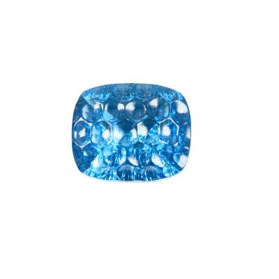 China Color Play or Fire Newly Designed Synthetic Artificial Gemstone Honeycomb Shaped Moonlight Blue Gemstone for sale