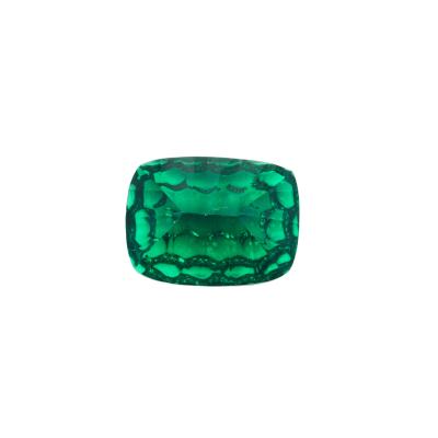 China Color Play Or Fire Newly Designed Synthetic Artificial Gemstone Honeycomb Shaped Green Gemstone for sale