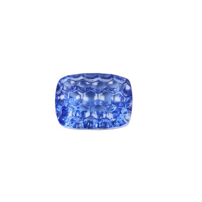 China Color Play or Fire Newly Designed Synthetic Artificial Gemstone Honeycomb Shaped Blue Purple Gemstone for sale