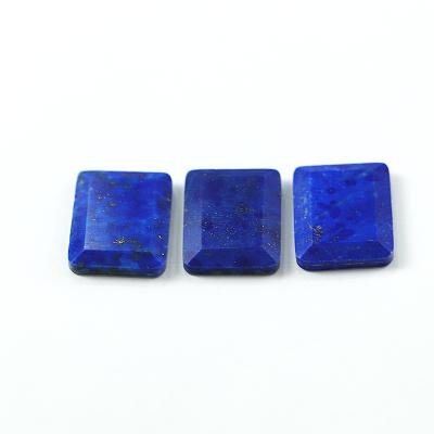 China New design game or fire color double square natural blue lapis lazuli stone flat stone for jewelry making for sale