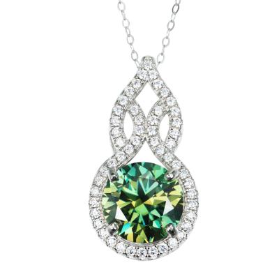 China CLASSIC Hot Tour Cut Square Pendant Green Moissanite s925 Silver Pendand for sale