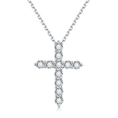 China Silver Moissanite 925 Pendant CLASSIC European and American Cool Cross Fashion Pendants for sale