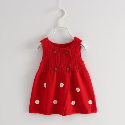 China Anti-wrinkle Cotton Sweater Vest Dress Children's Sweater Girl Sweater for sale