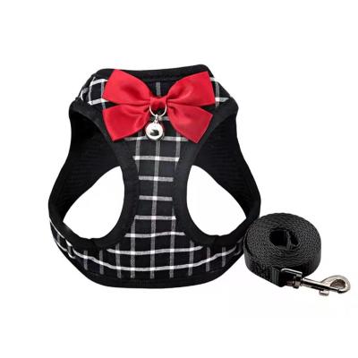 China High Quality Customized Customized Pet Chest Strap Vest Suspender Harness Set With Bowknot for sale