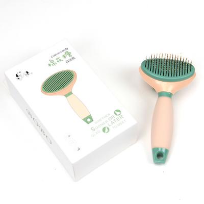 China Sustainable Hot Sale Self Cleaning Automatically Stainless Steel Dog Cat Grooming Brush for sale