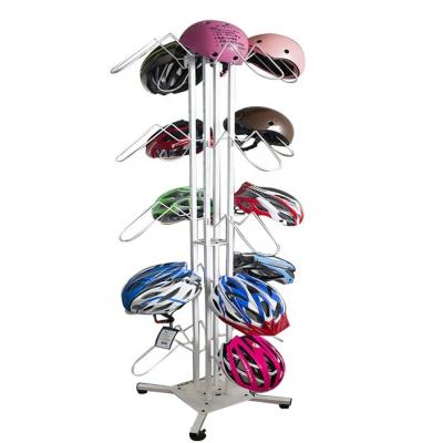 China White Floating Hat Display RUIMEI Floor Helmet Display Metal Helmet Rack Holder Hanger Helmet Display for sale