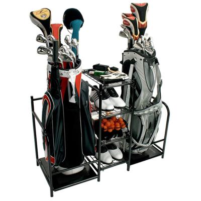 China Floor-standing Retail Store Golf Bag Storage Metal Display Rack for sale