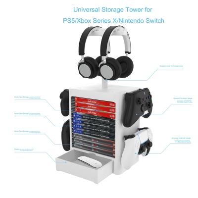 China Multifunctional ABS Storage Stand For Nintendo Switch PS5/PS4/XBOX Series CD Disc Earphone Storage Stand for sale