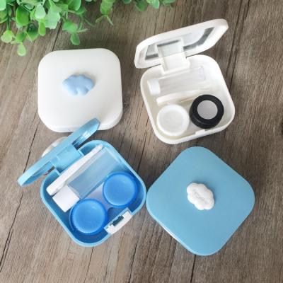 China New Korean Customs Cloud Version Contact Lens Case Eyewear Eye Contact Lens Cases for sale