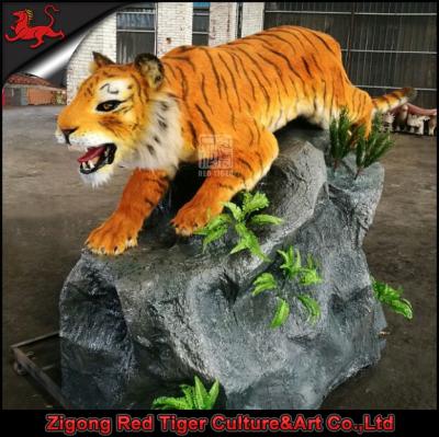 China Outdoor life size realistic animatronic simulation big size tiger of playground for sale for sale