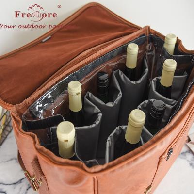 China Wine Packing Wine Cooler Waterproof Carrier Insulated Bag For Picnic Hiking Portable Camping Lunch Bag for sale