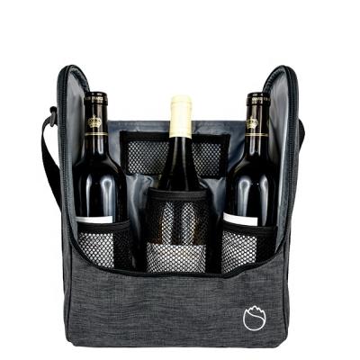 China Waterproof Wine Travel Bag with Shoulder Strap, Padded Pad Wine Cooler Bag, Wine Gifts for sale