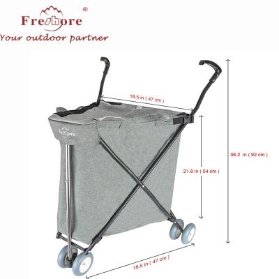 China Wholesale Grocery Supermarket Folding Shopping Cart Durable Folding Trolley for sale