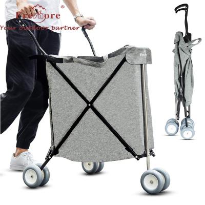 China Large Easy Supermarket CollapsibleCart Foldable Hand Rolling Plastic Shopping Cart for sale