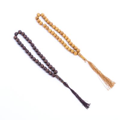 China CLASSIC Handmade Wooden Beads Bracelet Girl Tassel Pendant Prayer Beads Rosary Muslim Tasbih Bracelet for sale