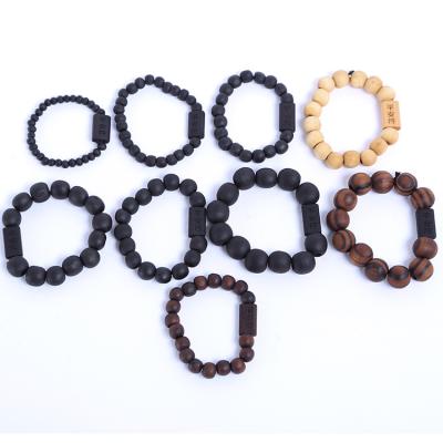 China CLASSIC Custom Latest Design Wood Beads Bracelet Good Quality Personalize Handmade Jewelry Bangle The Cross of Jesus Faith for sale