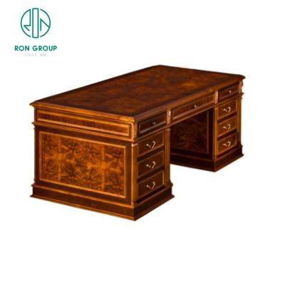 China Office Furniture Executive Table Chair Modern Luxury Solid Wood Desks for sale