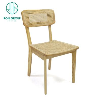 China European Modern Restaurant Style Chair Club Lounge Dining Chairs Rattan Solid Wood French Chairs for sale