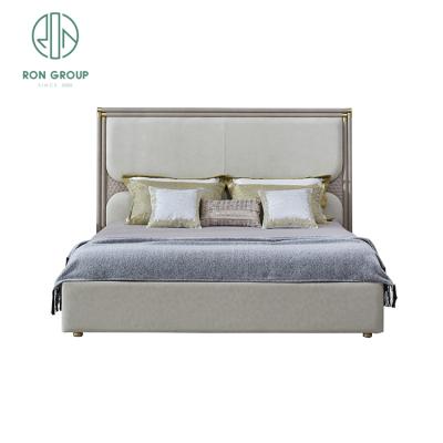 China Simple Design Modern Italian Minimalist Bedroom Leather Soft Bed Set for sale